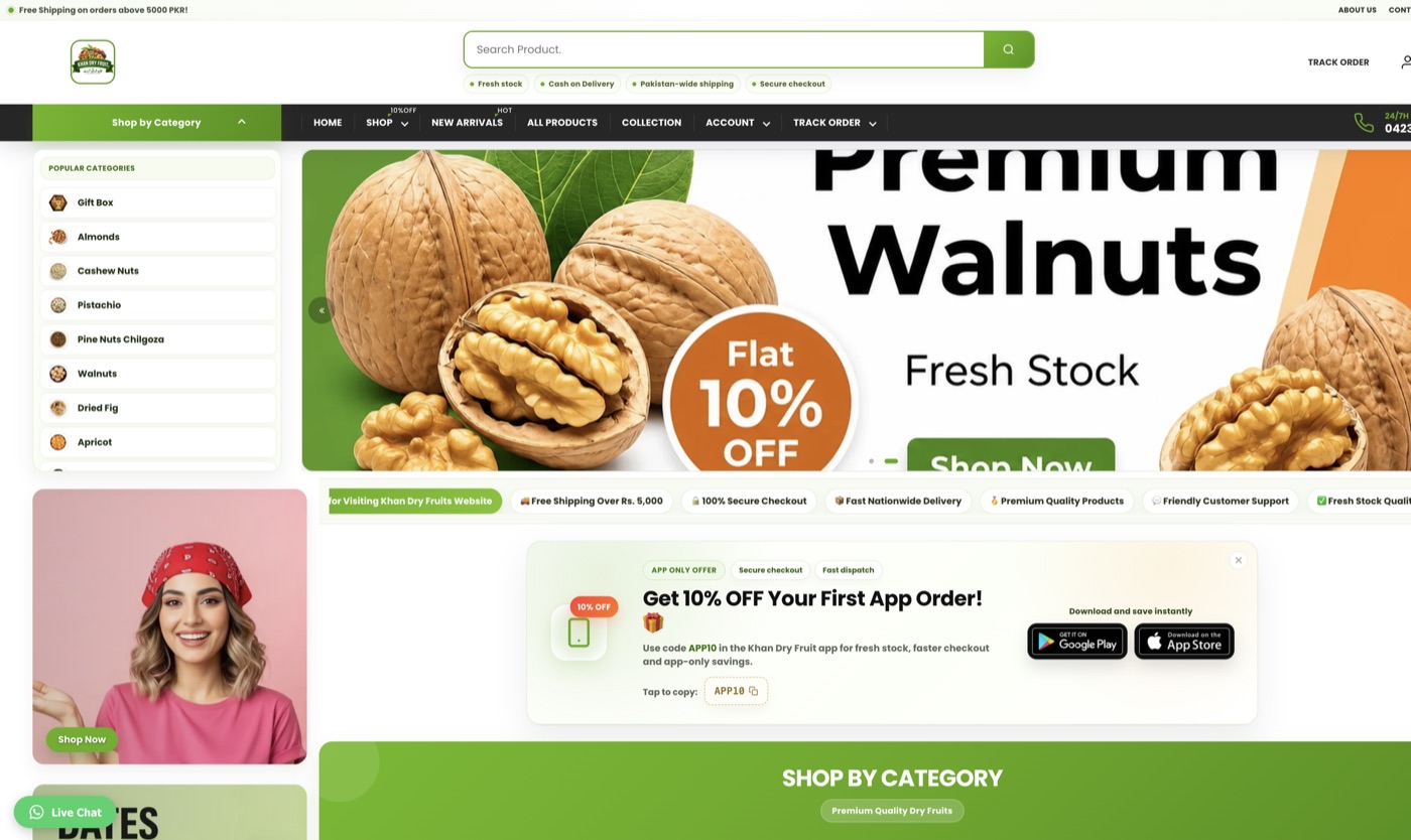 Khan Dry Fruit — Shopify project